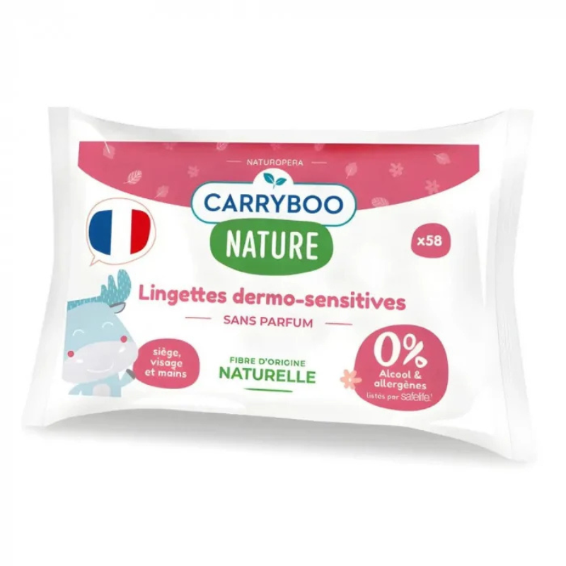 Carryboo Lingettes dermo-sensitives sans parfum