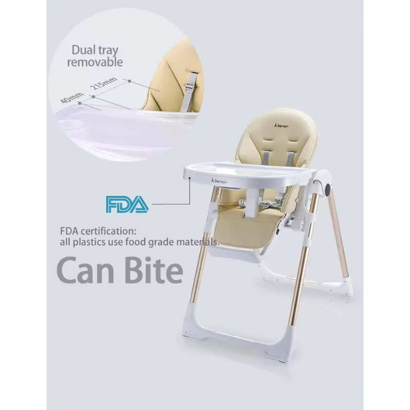 Chaise haute CLEO 3 en 1 beige gold – A Demain