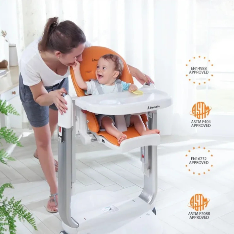 Chaise haute multifonctionnelle 3 en 1 orange – A Demain