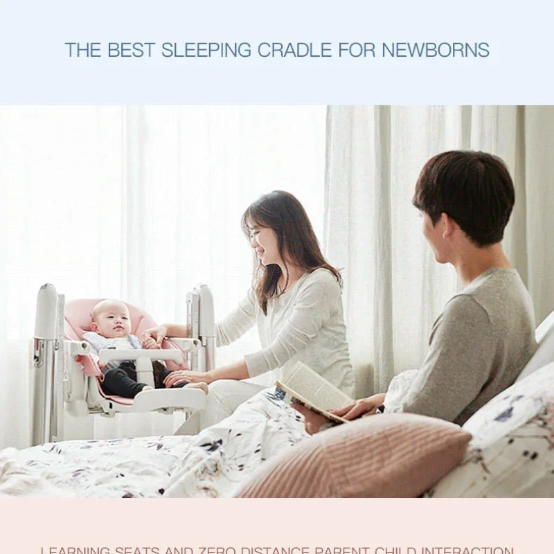 Chaise haute multifonctionnelle 3 en 1 rose – A Demain