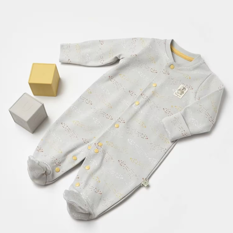 Combinaison nouveau-né  Penguin 60776 Écru Gris - Biorganic