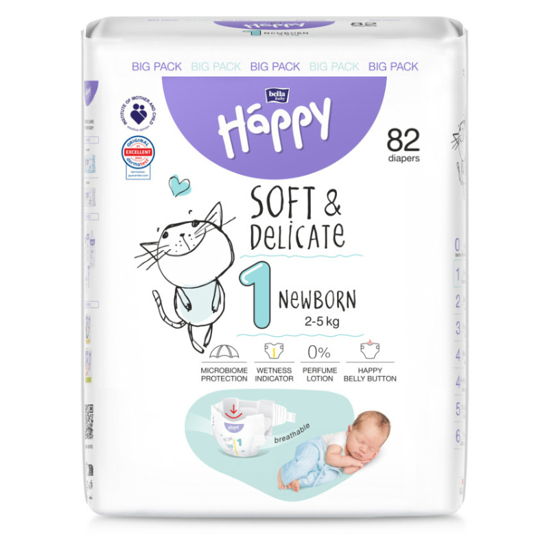 xx Couche Happy taille 1  82 pc Happy Bella Baby