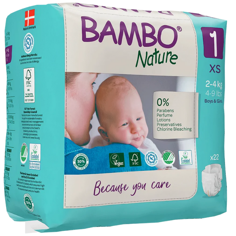 Couches Bambo Nature Taille 1 (2-4kg) 22 unités