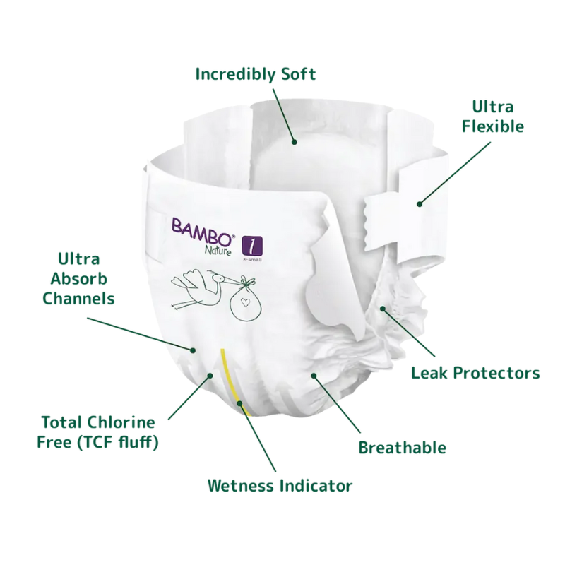 Couches Bambo Nature Taille 1 (2-4kg) 22 unités