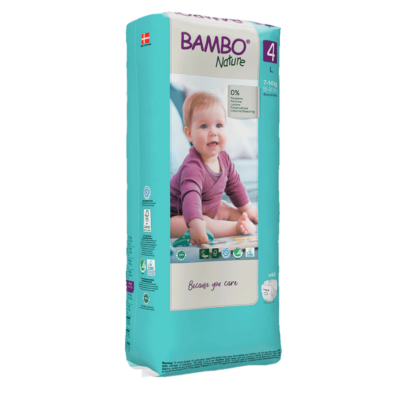 Couches Bambo Nature taille 4 (7-14 kg / 15-31 lb), 48 pièces