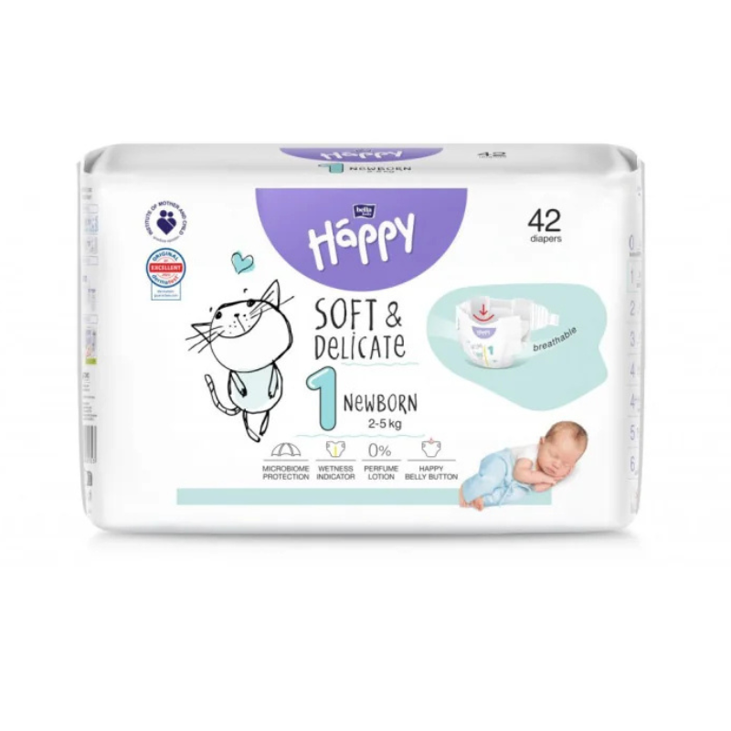 xx Couches Happy Taille 1 (2-5kg) 42 unités