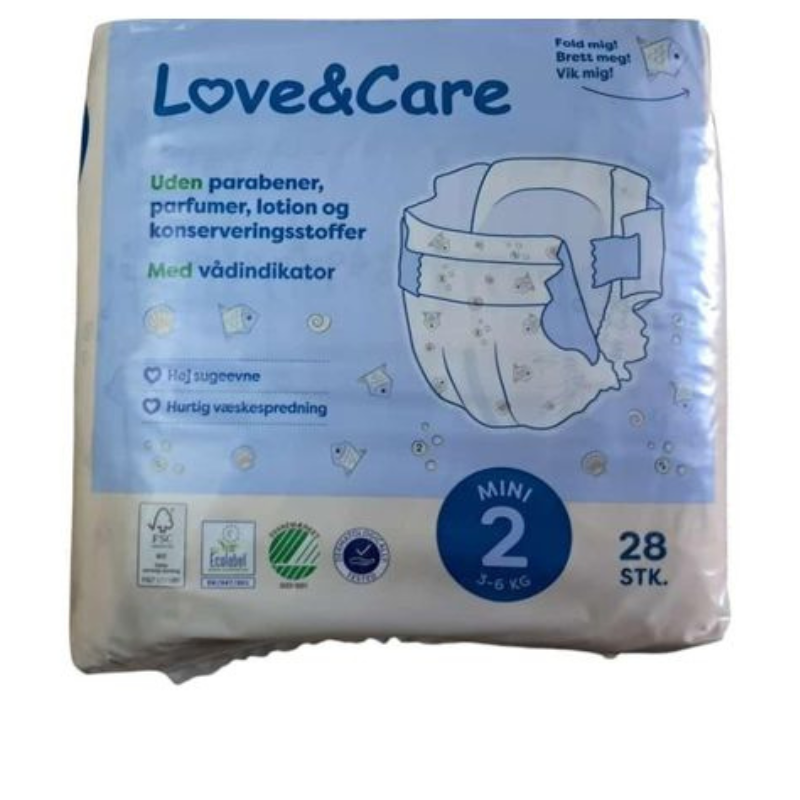 xx Couches Love Care 2 junior 3-6 kg( 28x6)