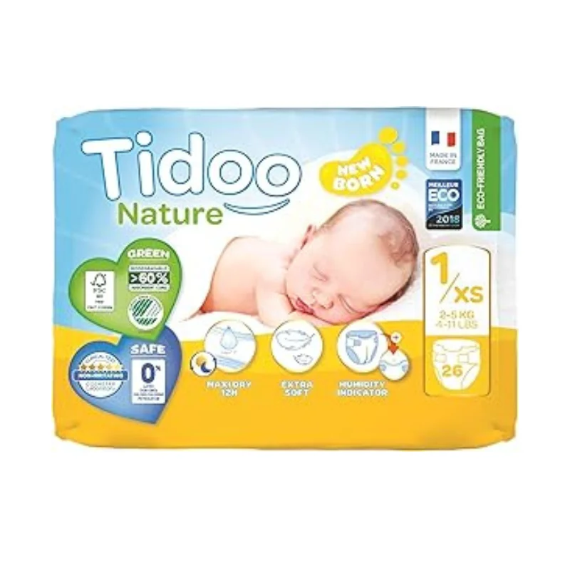 xx Couches Tidoo NEWBORN Taille 1/XS (2-5kg) 26 unités