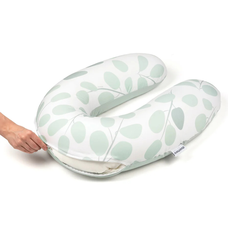 Coussin d'Allaitement et Maternité Buddy  Feuilles Vert Aqua - Doomoo
