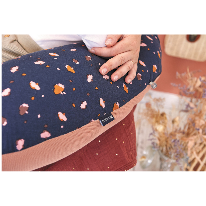 Coussin Multirelax jersey Fleurs - Cassonade - Candide