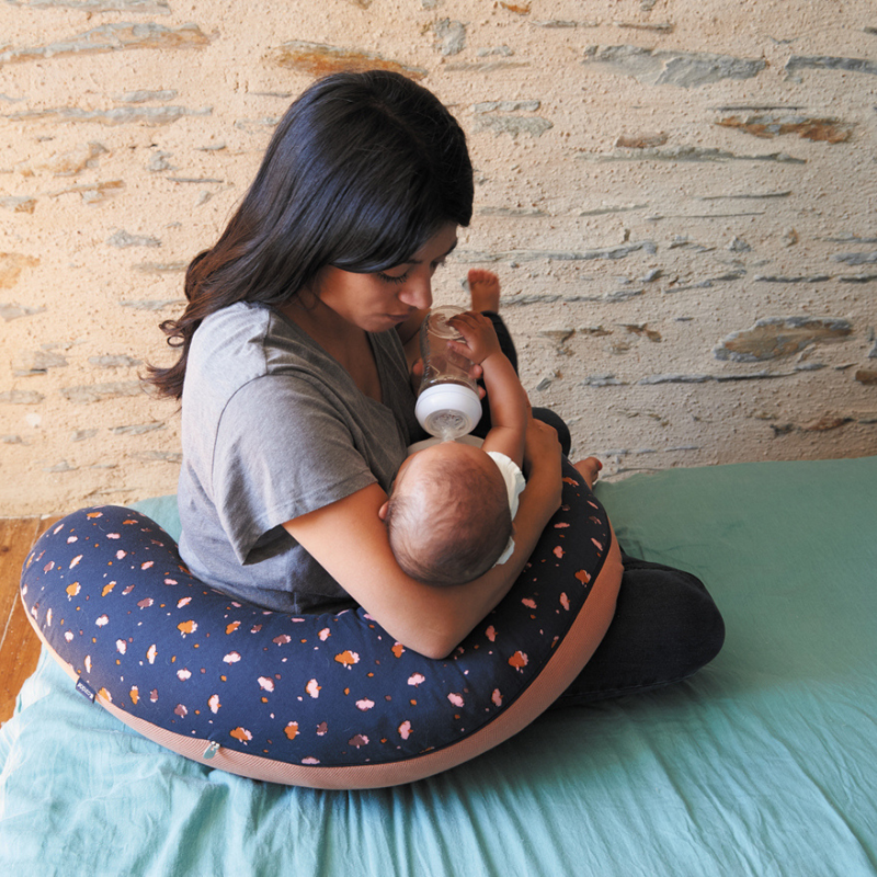 Coussin Multirelax jersey Fleurs - Cassonade - Candide