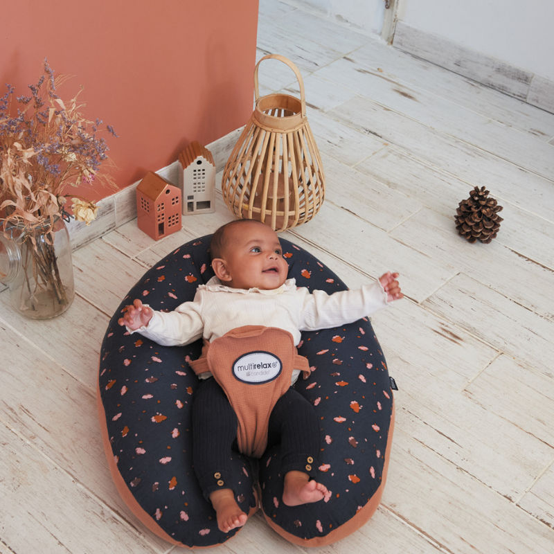 Coussin Multirelax jersey Fleurs - Cassonade - Candide