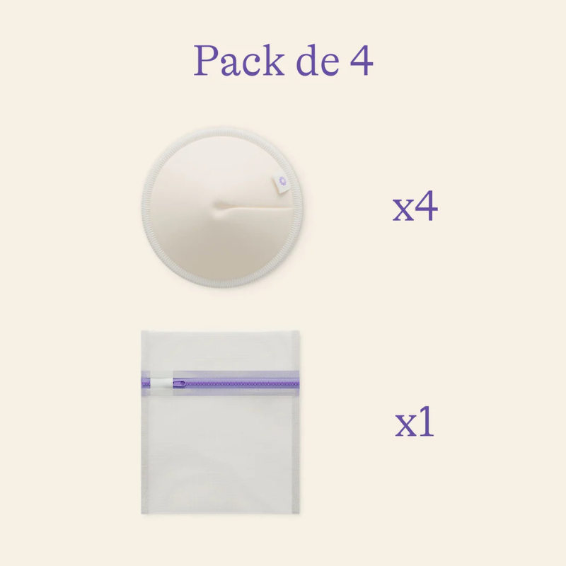 Coussinets d’allaitement lavables 4PC