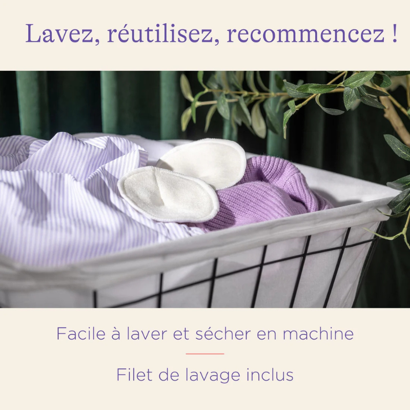 Coussinets d’allaitement lavables 4PC