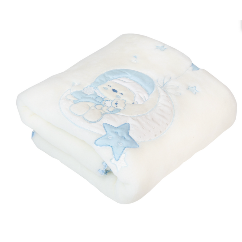 xx Couverture bébé bleu 110 x 140 cm, modèle 6226