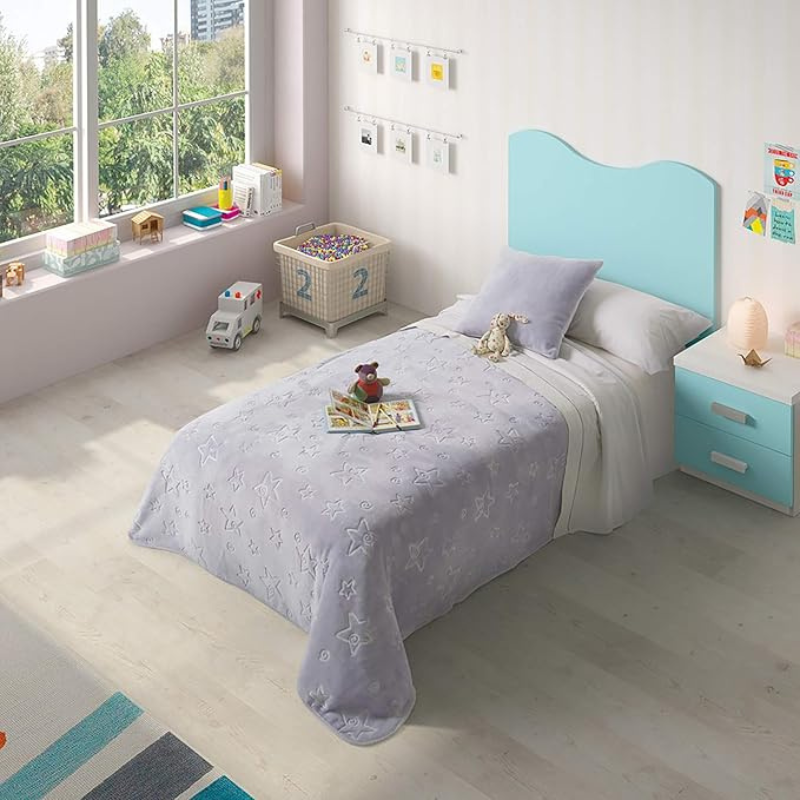 Couverture bébé bleu 110 x 140 cm, modèle 6627