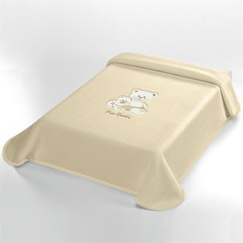 xx Couverture Ours  Beige 110×140 cm – Pierre Cardin