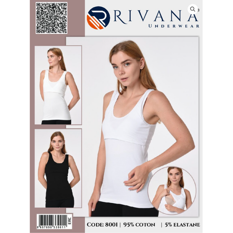 Débardeur  d'allaitement  Blanc - RIVANA UNDERWEAR
