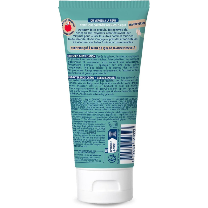 DODIE Crème Hydratante Bio - visage, corps et mains - dès la naissance - 75ml
