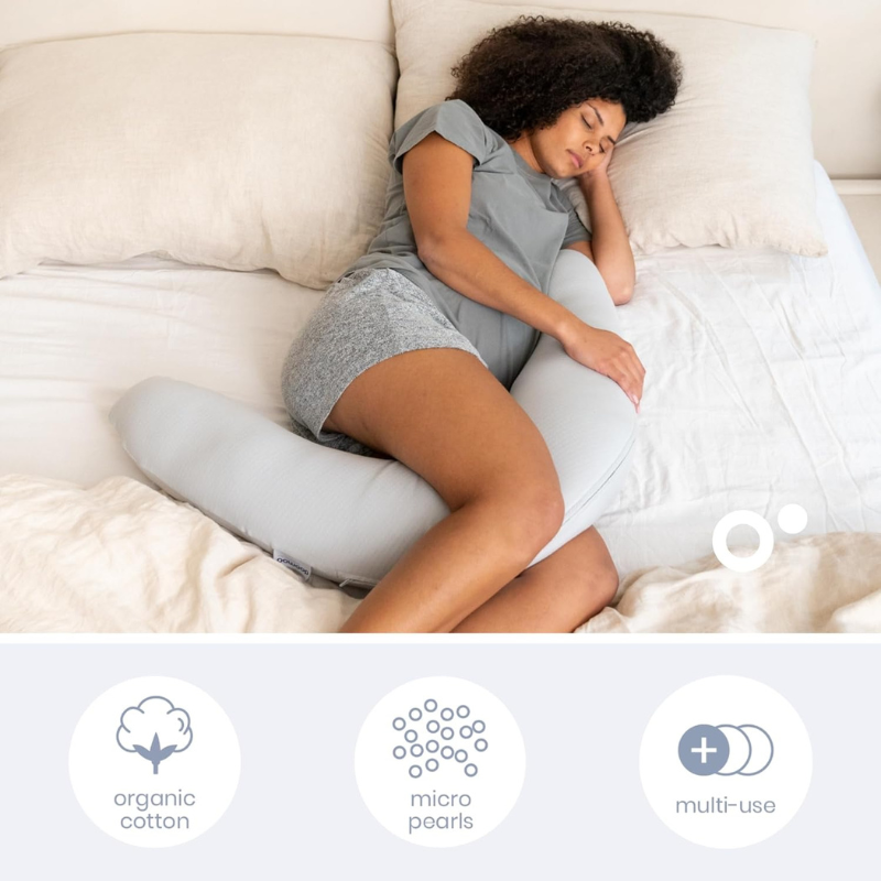 doomoo Coussin de Grossesse d'allaitement 2 en 1 Twisty - Gris