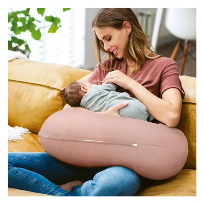 Doomoo – Coussin de maternité Comfy Big en tissu tétra rose