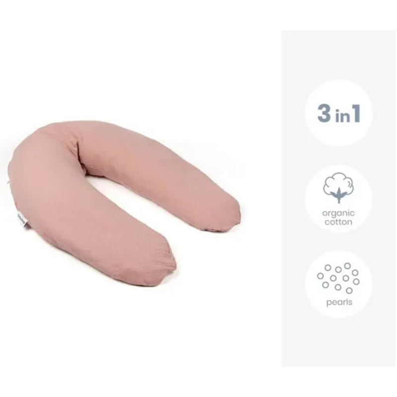 Doomoo – Coussin de maternité Comfy Big en tissu tétra rose