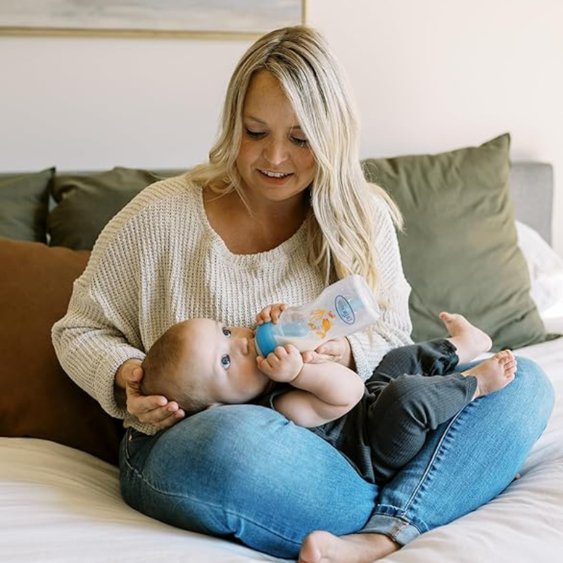 Dr. Brown's Biberon anti-coliques Large Bouche Options+ 270 ml Rose - Fleurs