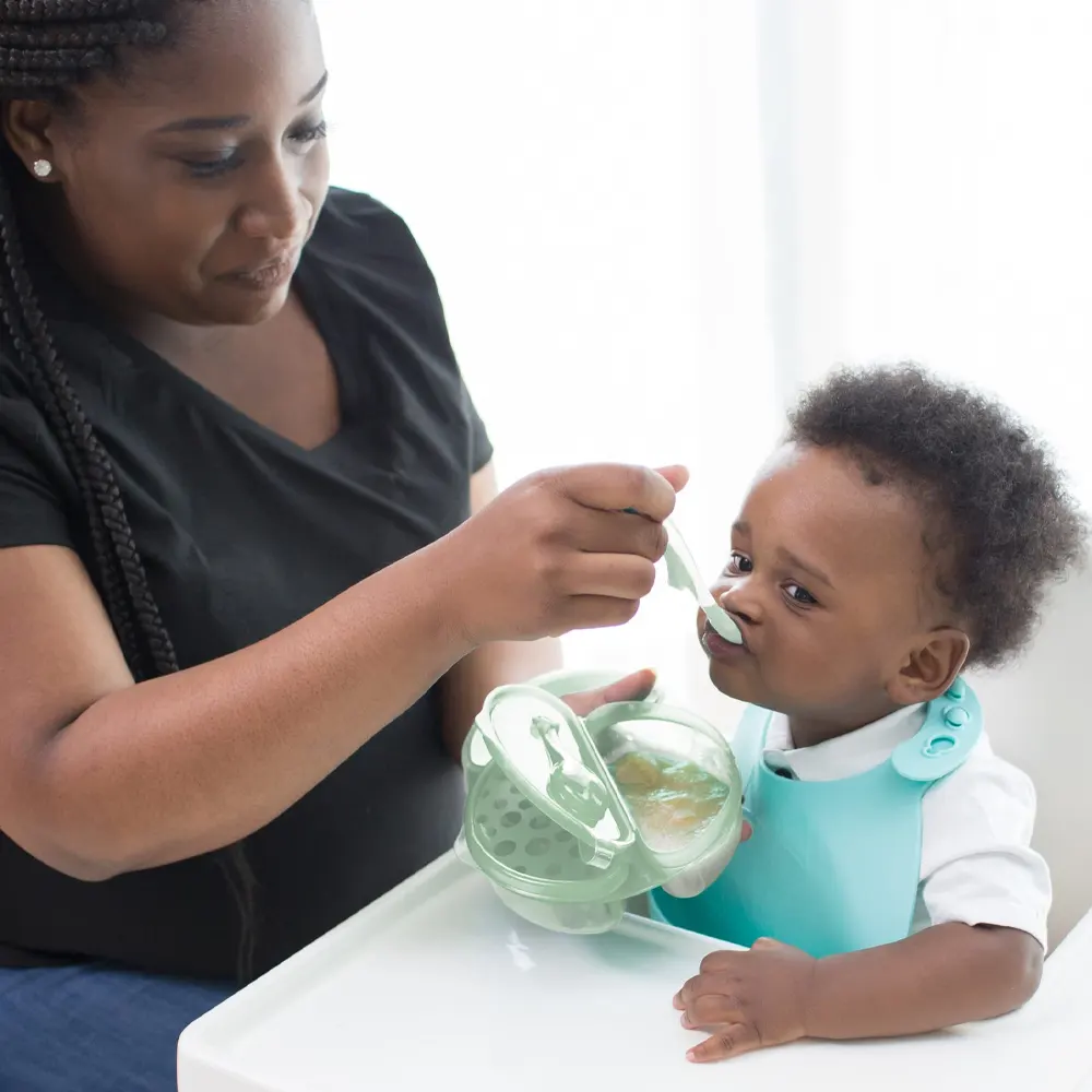 Dr. Brown’s Bol et cuillère à couvercles Travel Fresh™ 4M+  - Vert