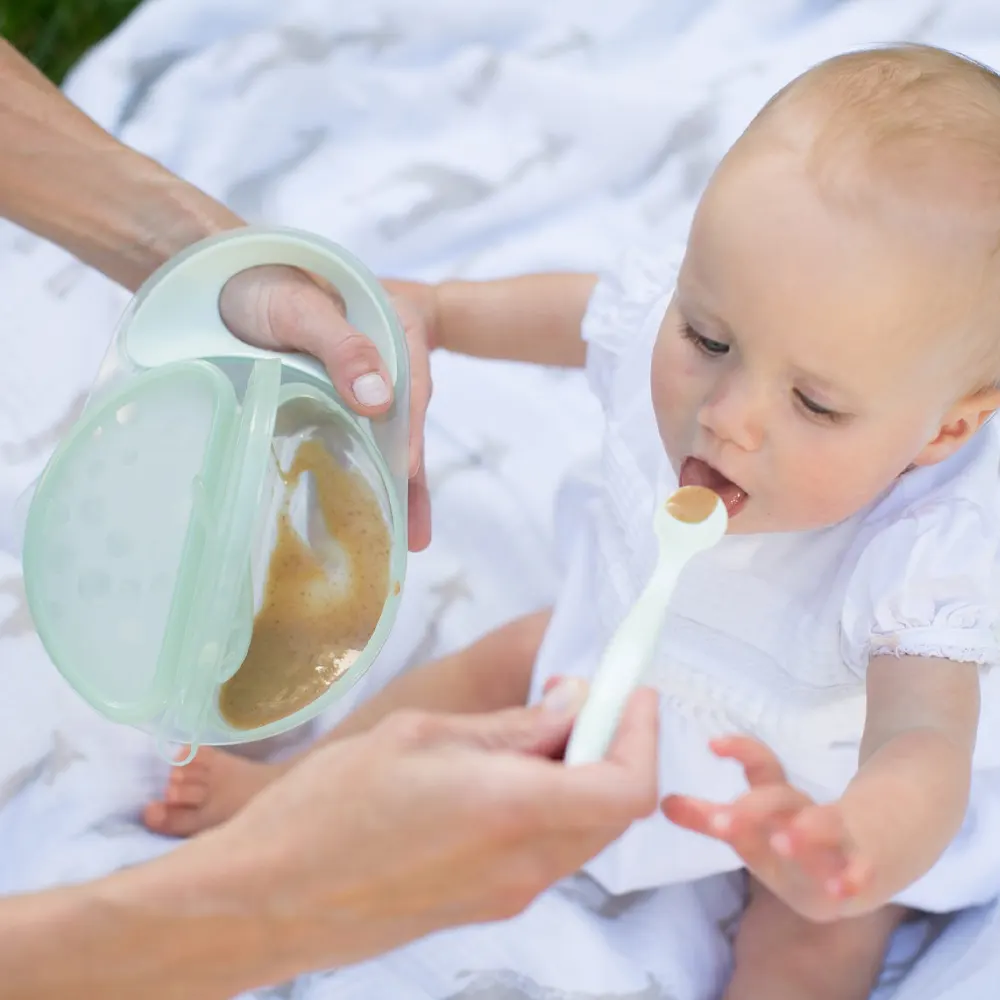 Dr. Brown’s Bol et cuillère à couvercles Travel Fresh™ 4M+  - Vert