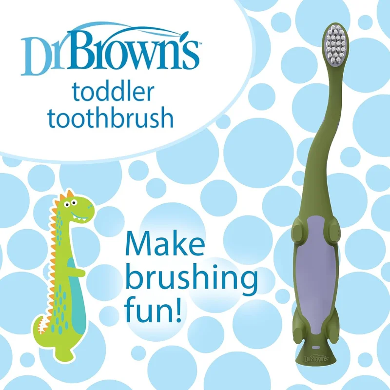 Dr. Brown’s Brosse à dents dinosaure pour tout-petit – vert