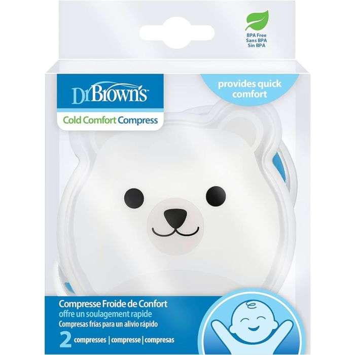 xx Dr Brown's Compresse Froide Confort 2 Compresses Ours Polaire et Baleine