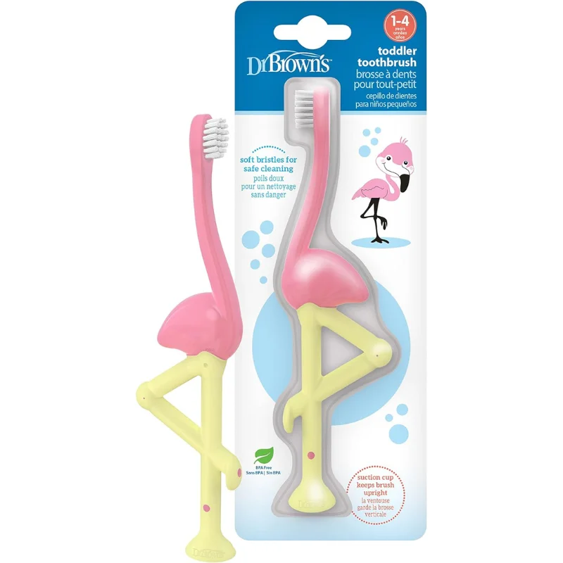 xx Dr. Brown’s Flamingo Brosse à dents pour enfant Rose