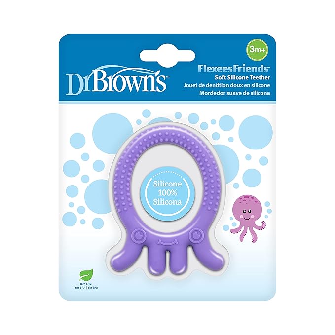 xx Dr. Brown's Flexees Friends Silicone Teether, Purple Octopus