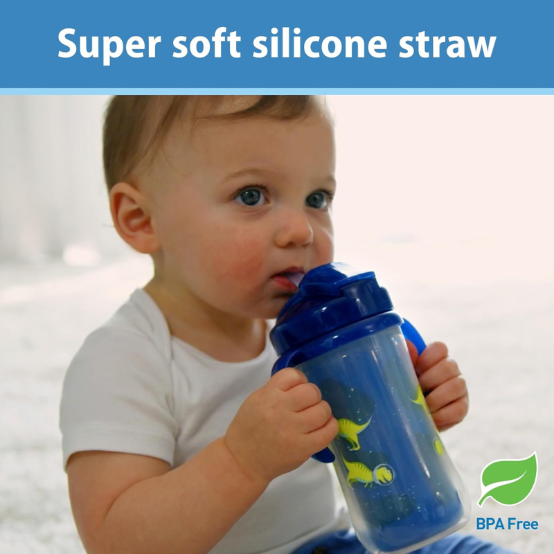 Dr. Brown's Gobelet Isotherme à Paille 300ml avec Poignées 12M+ - Bleu