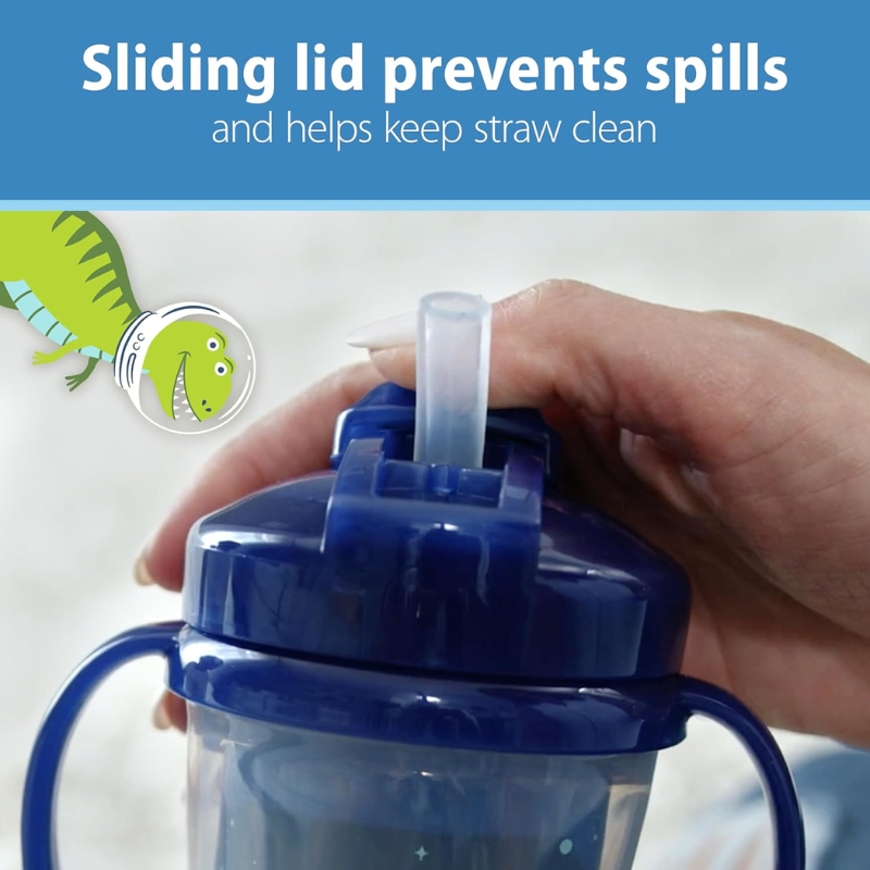 Dr. Brown's Gobelet Isotherme à Paille 300ml avec Poignées 12M+ - Bleu