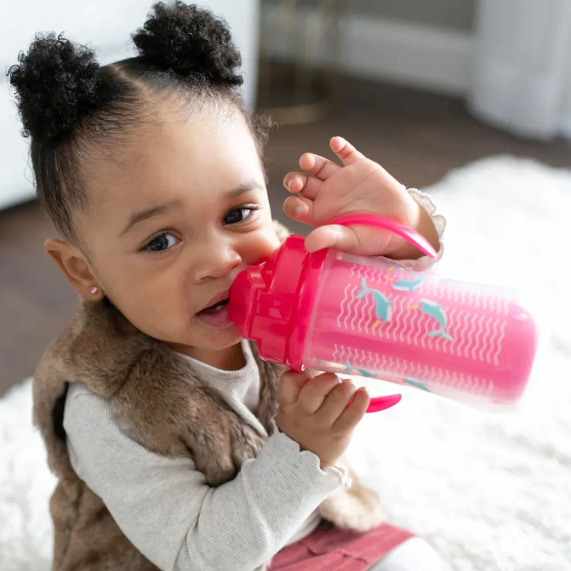 Dr. Brown's Gobelet Isotherme à Paille 300ml avec Poignées 12M+ - Rose