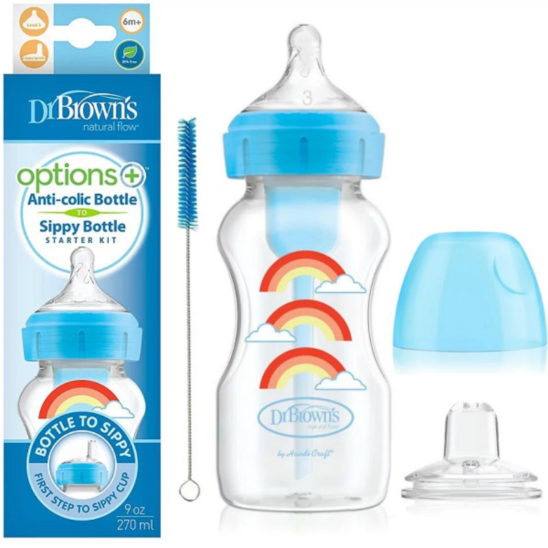 Dr. Brown’s Natural Flow Options+ biberon 270 ml – blue