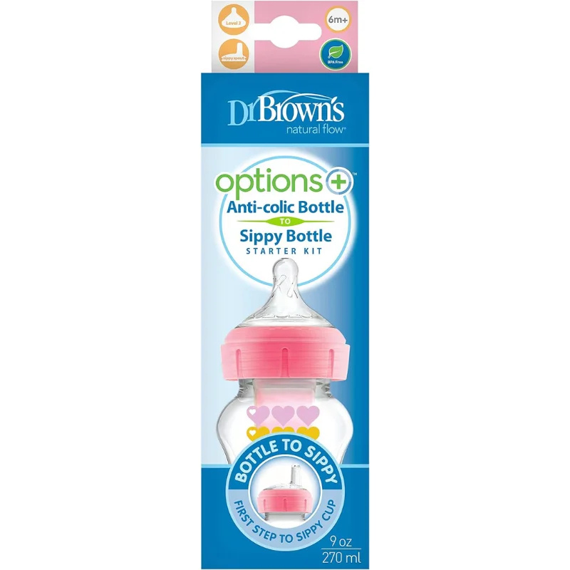 Dr. Brown’s Natural Flow Options+ biberon 270 ml – rose
