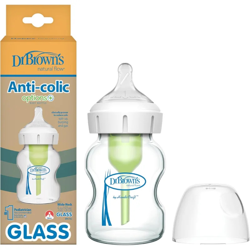 xx Dr. Brown’s Natural Flow Options+ Biberon en verre 150 ml