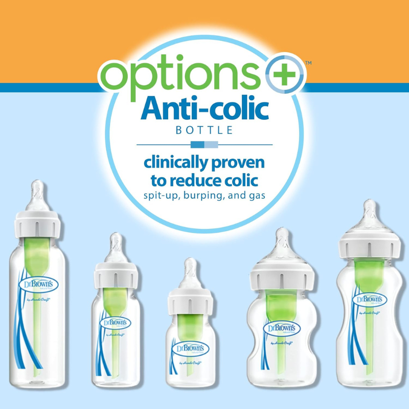 Dr. Browns Options+ Biberons à col large anti-coliques, 270 ml, lot de 2