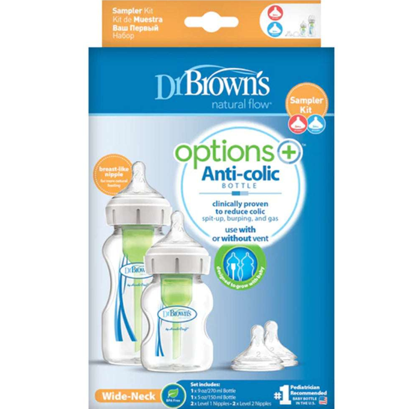 xx Dr. Brown’s Pack 2 biberons Anti-Colic  + 2 tétines