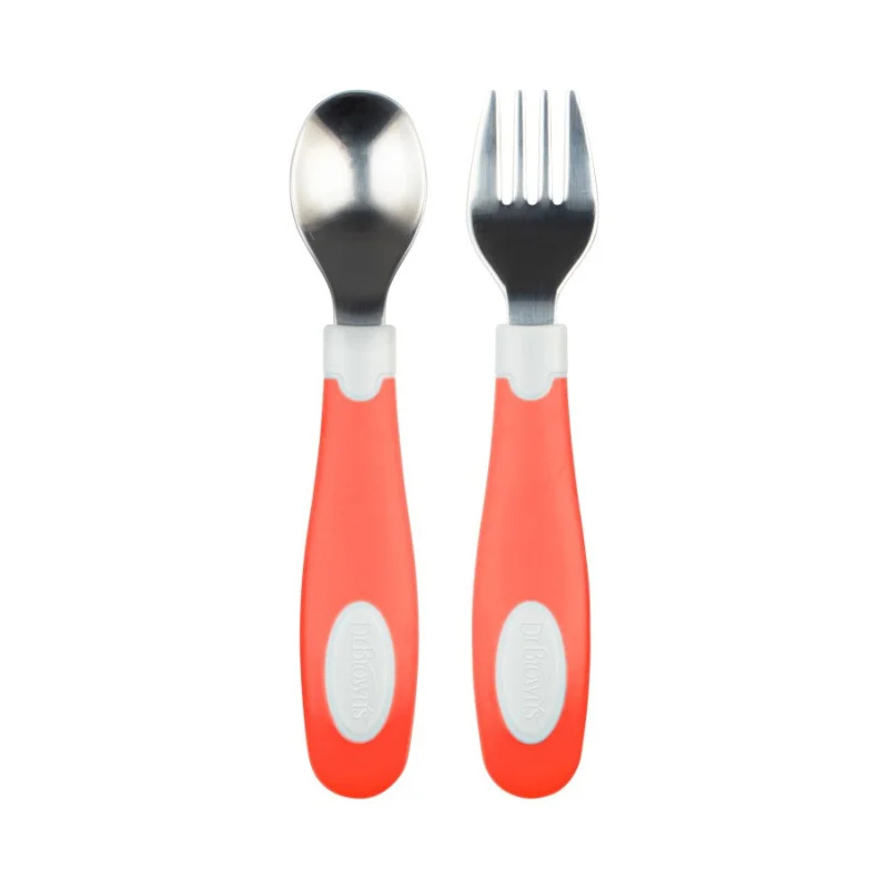 xx Dr Brown’s Set couverts en inox 12m+ Corail