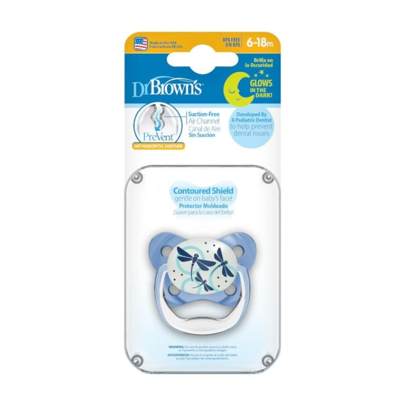 Dr. Brown's Sucette Glow in the Dark Stage2 6-18M - Blue