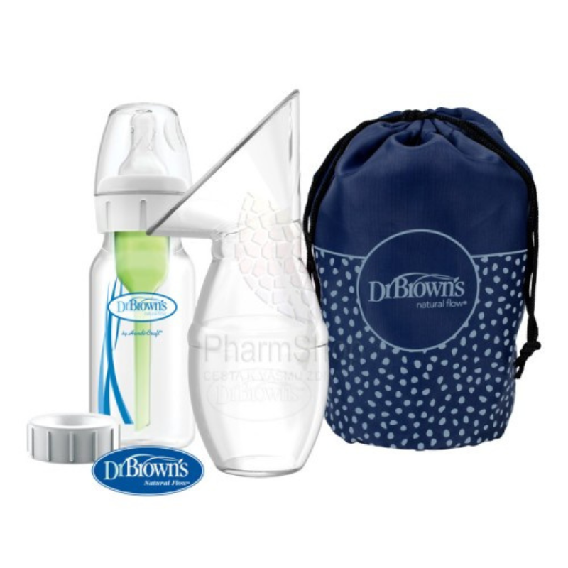 xx Dr. Brown's Tire lait en silicone + Biberon 120ml Cole étroit