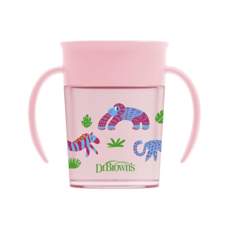 DR.BROWN’S DR.BROWN’S Tasse Cheers 360 Avec Poignées, 7 Oz/250 Ml, Rose, 1 Paquet