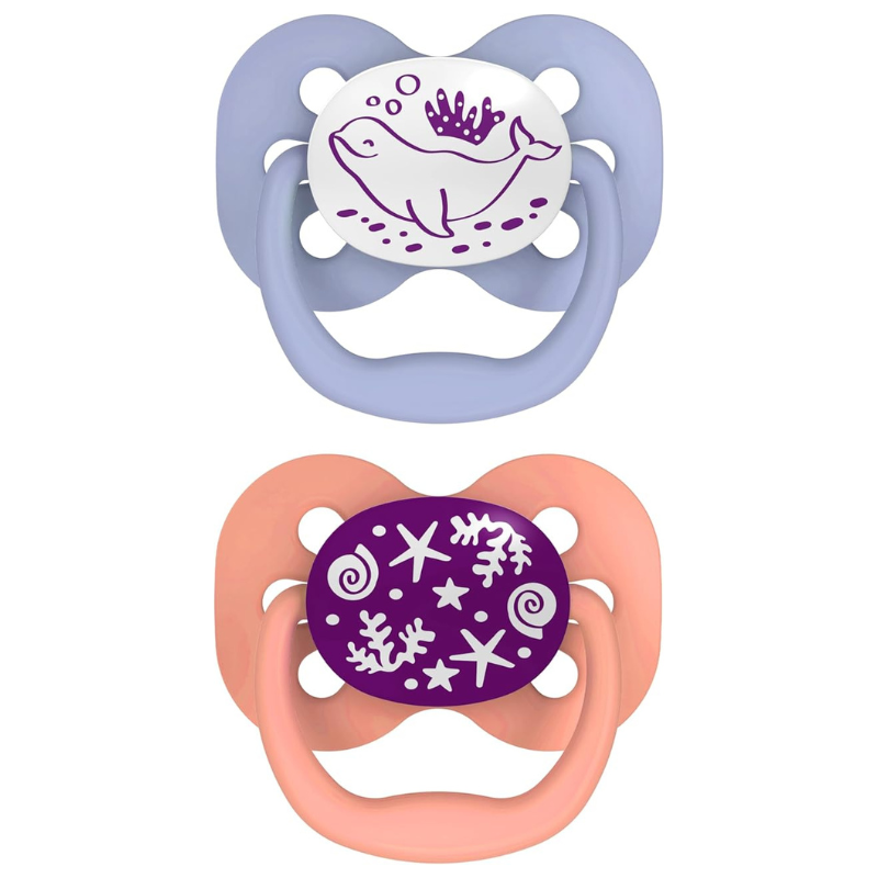 Dr.Brown’s Lot de 2 sucettes Symétriques Advantage Glow  0-6mois