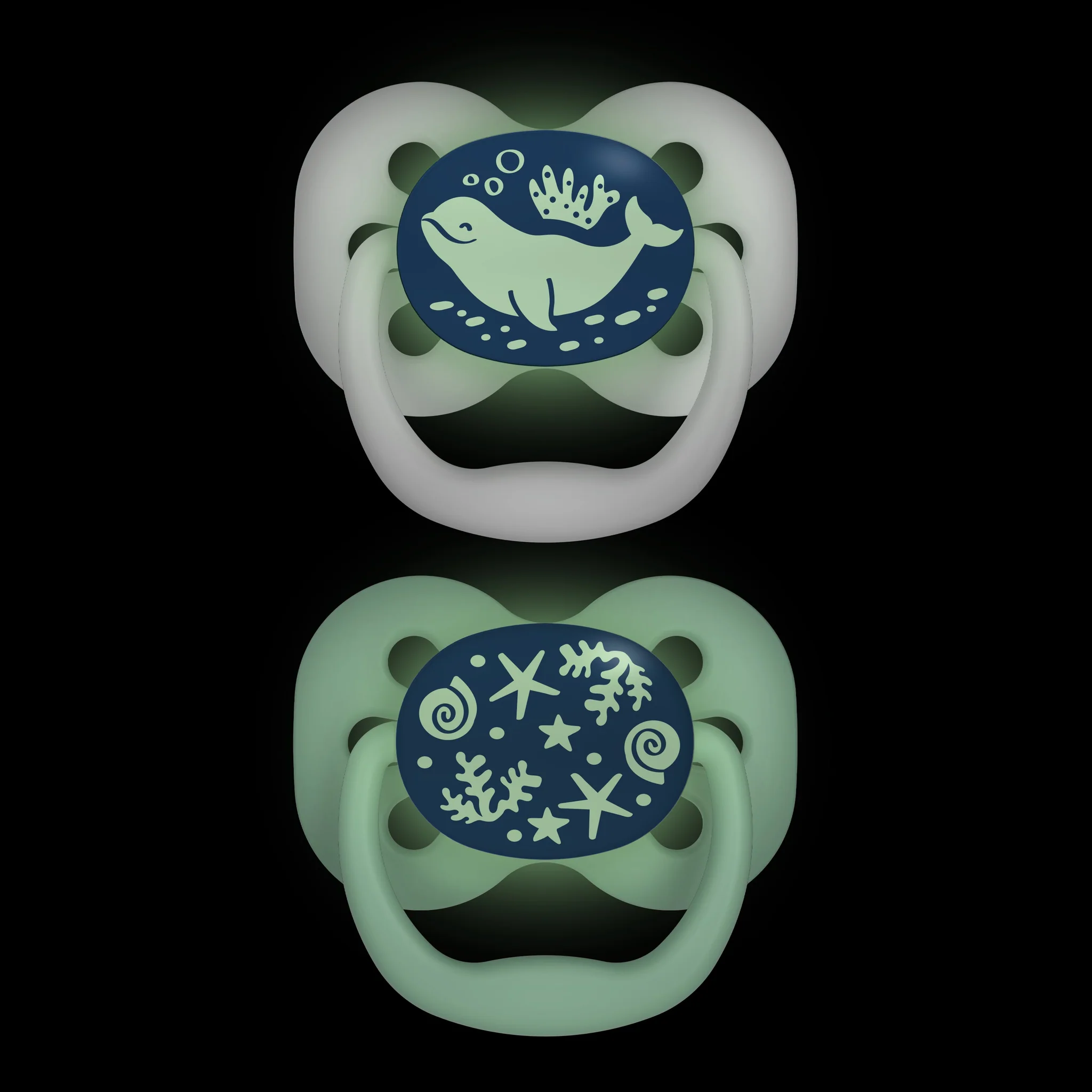 Dr.Brown’s Lot de 2 sucettes Symétriques Advantage Glow Gris/Vert 0-6mois