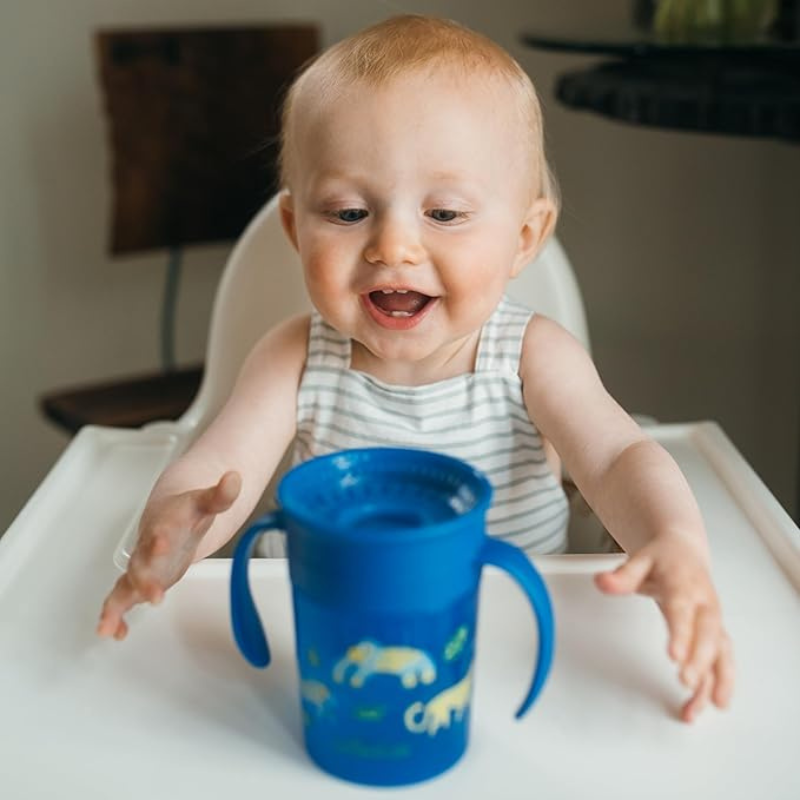 DR.BROWN’S Tasse Cheers 360 Avec Poignées, 7 Oz/250 Ml, Blue 1 Paquet