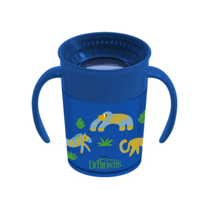 DR.BROWN’S Tasse Cheers 360 Avec Poignées, 7 Oz/250 Ml, Blue 1 Paquet