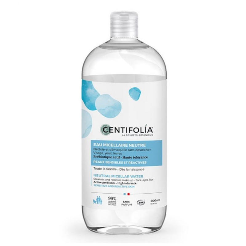 xx Eau Micellaire Neutre 3 en 1 Bio - Visage, Yeux et Lèvres 500 ml - Centifolia